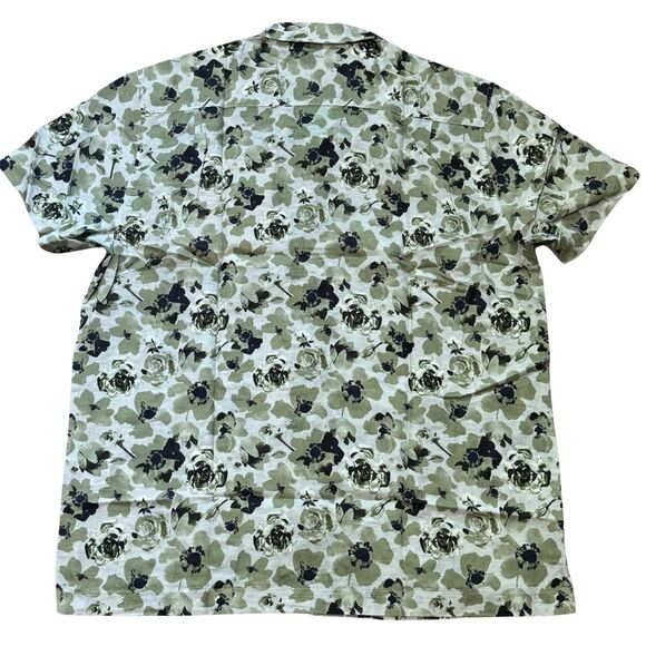 BROOKLYN BRIGADE Mens Arlington Rose Camp Shirt Green Floral Linen Blend NWT XL - Picture 5 of 7
